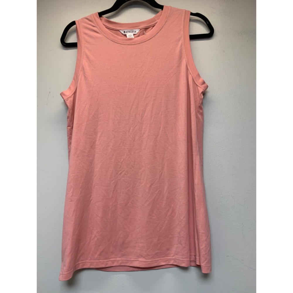 Athleta Tank Top Womens Small Pink Excellent Sleeveless Crew Neck Activewear